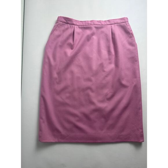 Vintage Pendleton Size 16 Wool Pink Straight Pencil Midi Skirt Academia Retro - Picture 6 of 8